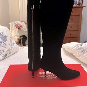 Coach Fayth Suede Leather Boots Kitten Heel